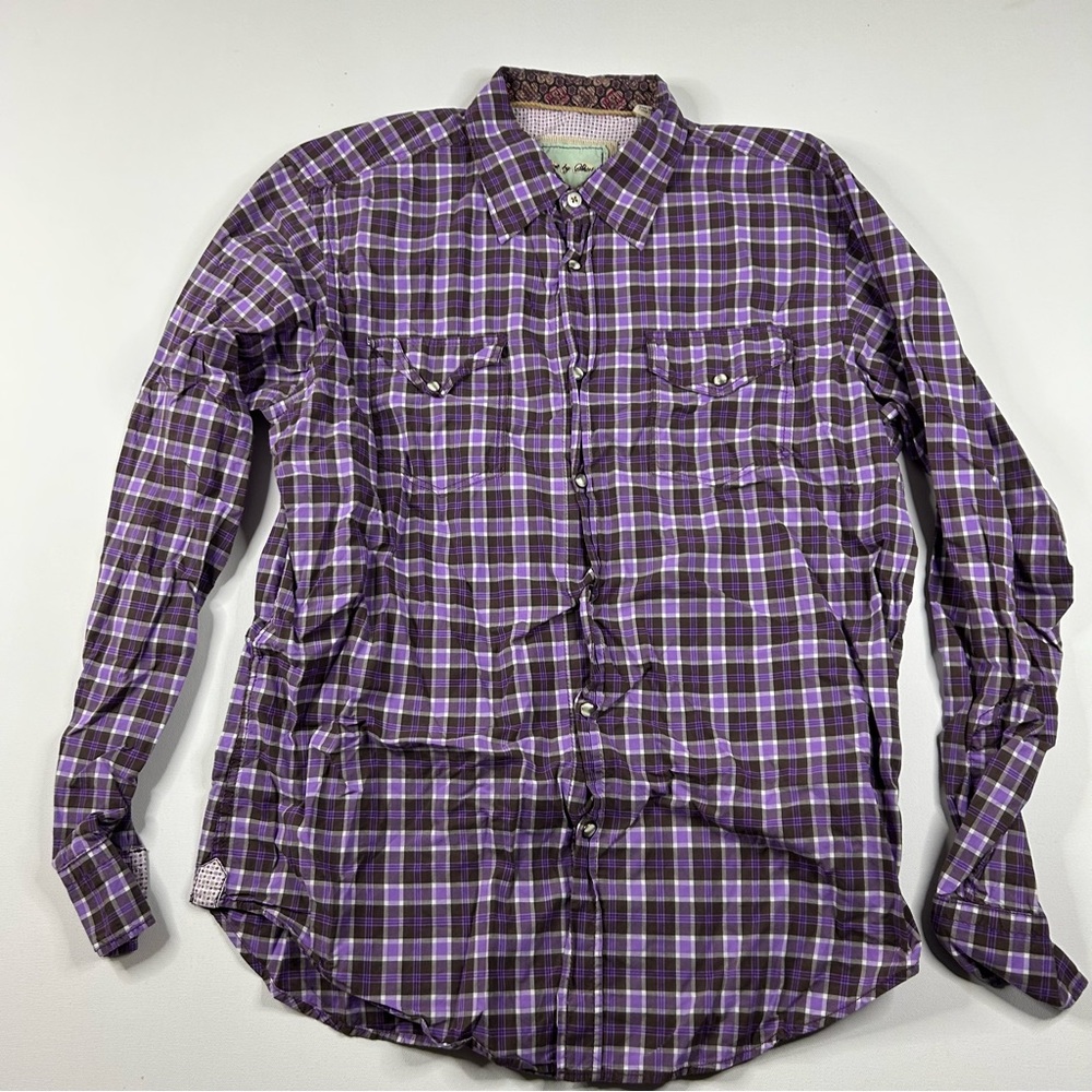 “Shirt By Shirt” Women Plaid Multicolor RARE Made Turkey Large Floral Embroidery
